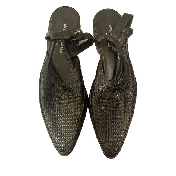 Vintage Stephane Kélian Black Woven Leather shoes Size: 5 MADÈ IN FRANCE - Picture 2 of 8